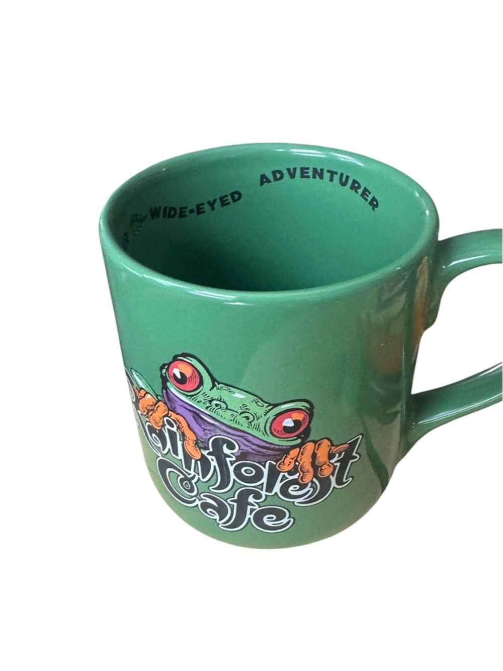 Rainforest Cafe green tree Frog mug